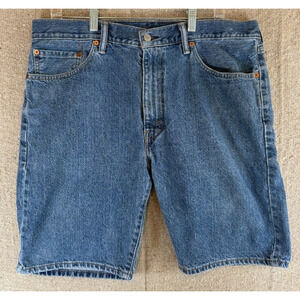 *FLAW Mens Sz 38 Levi's 505 Jeans Shorts‎ Denim Jorts Blue